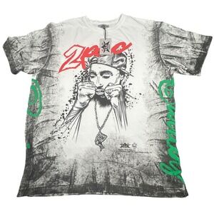 BARRIERS X 2PAC SHAKUR White T Shirt Size XXL